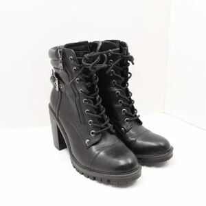 GG by Guess Black Lace-Up Ankle Boots